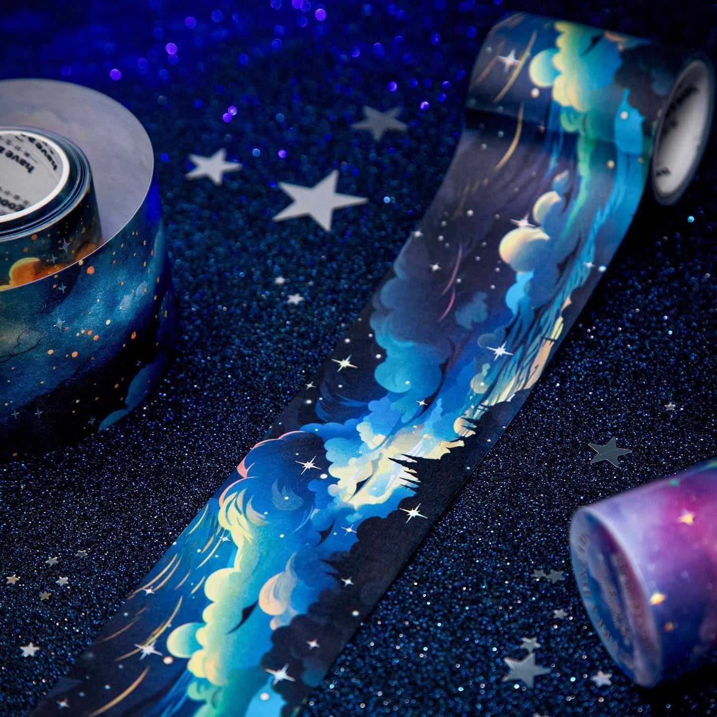 Washi Tape Stickers for Journaling,6 Rolls Star Tape Scrapbook Stickers for Scrapbooking Supplies,Junk Journal Supplies,DIY Craft(Starry Dreams)