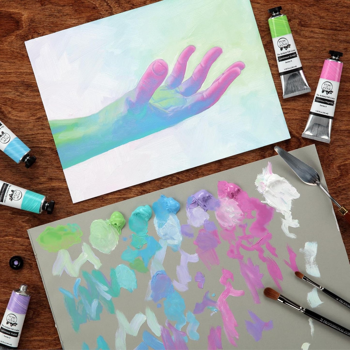 Tusc & Pine Artist Oil Paint - Luminous Turquoise, 150 ml, Non-Yellowing, Rich & Creamy Consistency, Maximum Pigment Load, Small Batch Milled Oil Paints Made in the USA for Professional Artists