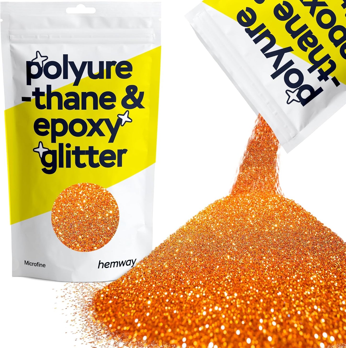 Hemway Polyurethane & Epoxy Resin Glitter 100g / 3.5oz Metallic Crystal Flake Additive for Flooring Jewelry Tumblers Glass Pigment - Microfine (1/256" 0.004" 0.1mm) - Copper