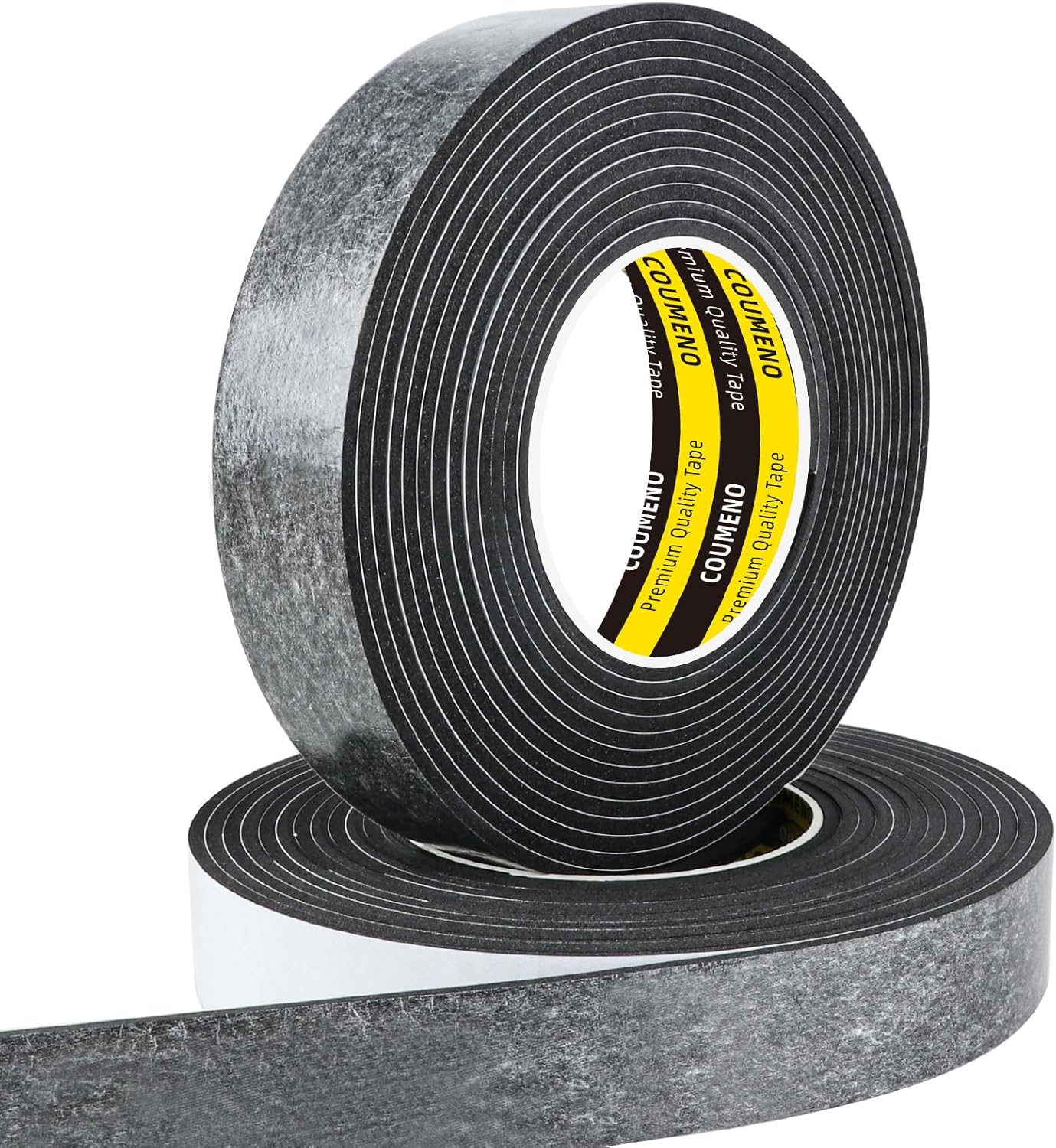 2 Pack EVA Single-Sided Adhesive Black Foam Tape, 1.2inx9.84FT Single-Sided Sealing Strip Foam Pad Sponge Tape Window Weatherproof, Self-Adhesive Insulation Sealing Tape