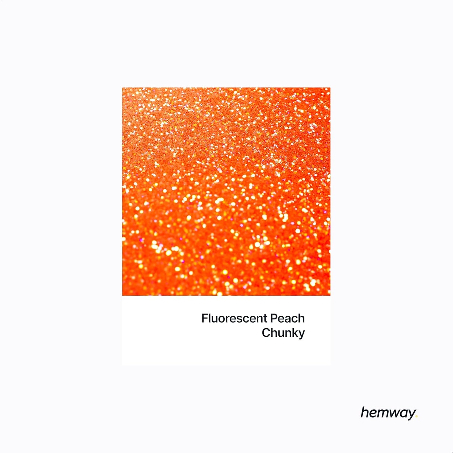 Hemway Polyurethane & Epoxy Resin Glitter 100g / 3.5oz Metallic Crystal Flake Additive for Flooring Jewelry Tumblers Glass Pigment - Chunky (1/40" 0.025" 0.6mm) - Fluorescent Peach