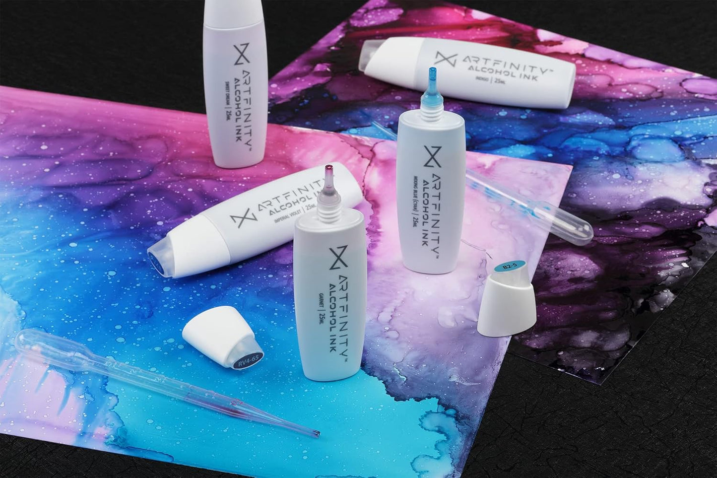 Alcohol Inks 3 Pack - Vibrant, Professional, Dye-Based Alcohol Inks for Artfinity Alcohol Markers, Artists, Drawing, & More! - Primary Blue