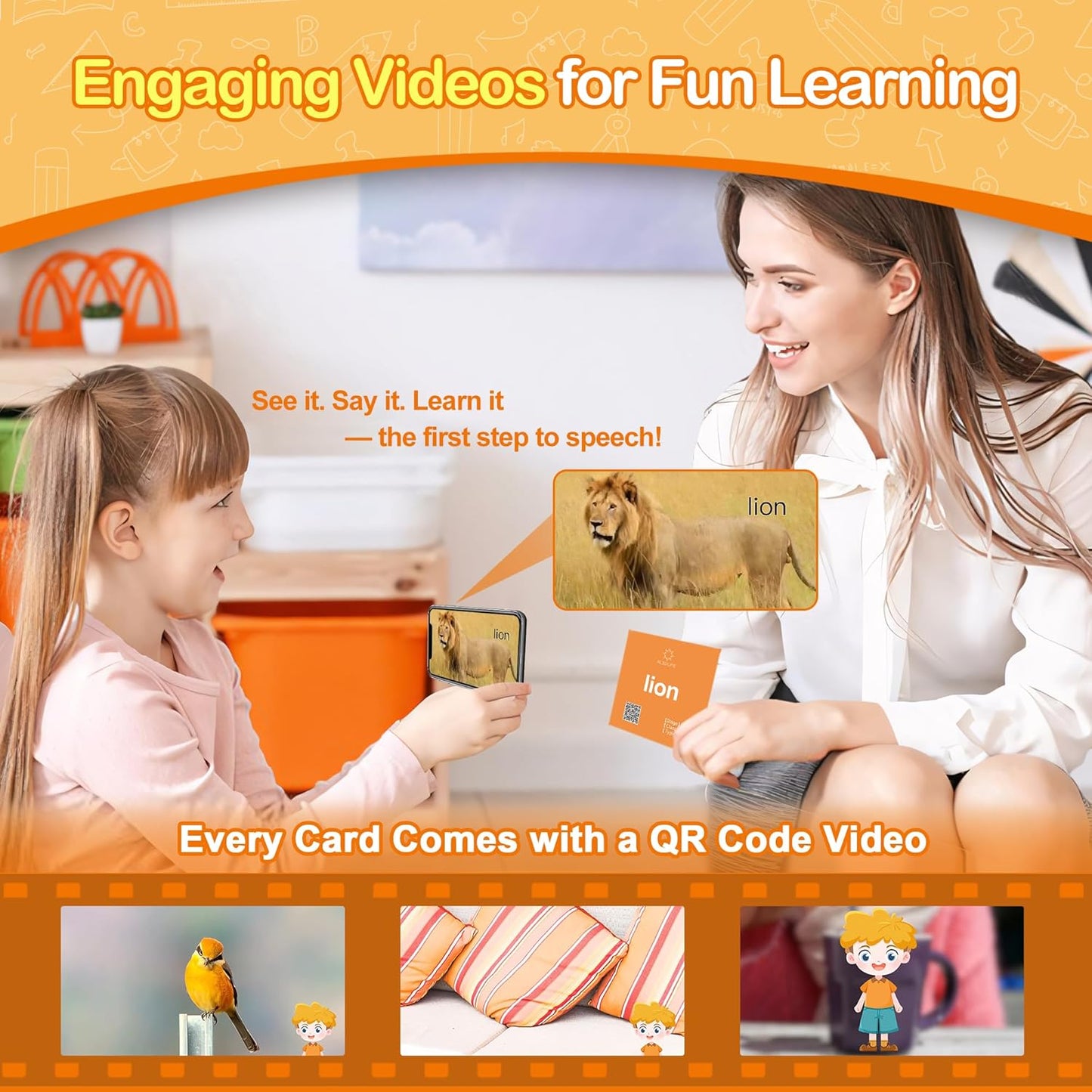 80 Nouns Flash Cards for Toddlers 2-3, Key Vocabulary Flashcards, Sturdy & Durable Realistic Picture Cards for Speech Therapy, Autism Flash Cards for ABA Therapy and Special Education