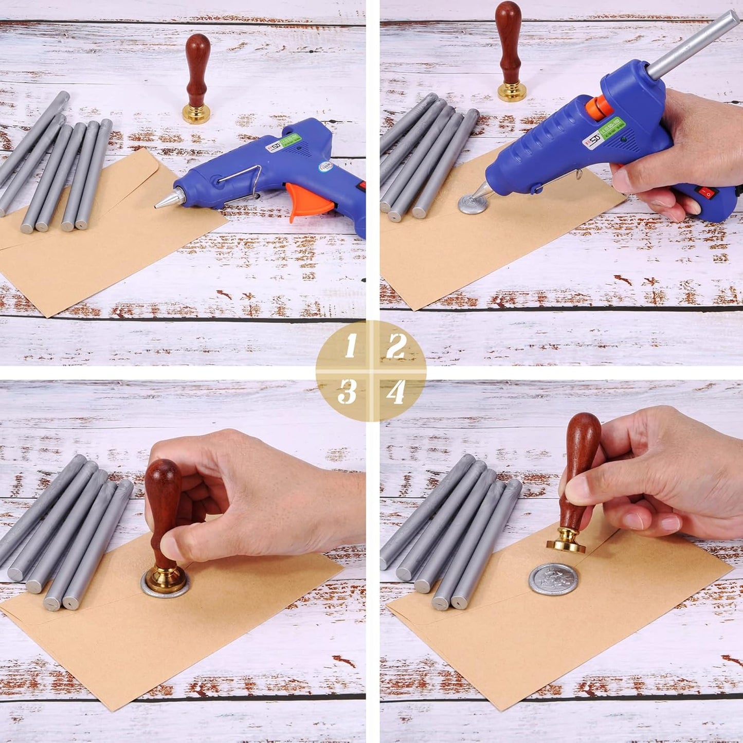 Yoption 15 Pieces Glue Gun Sealing Wax Sticks for Wax Seal Stamp, Great for Wedding Invitations, Cards, Envelopes (Silver)