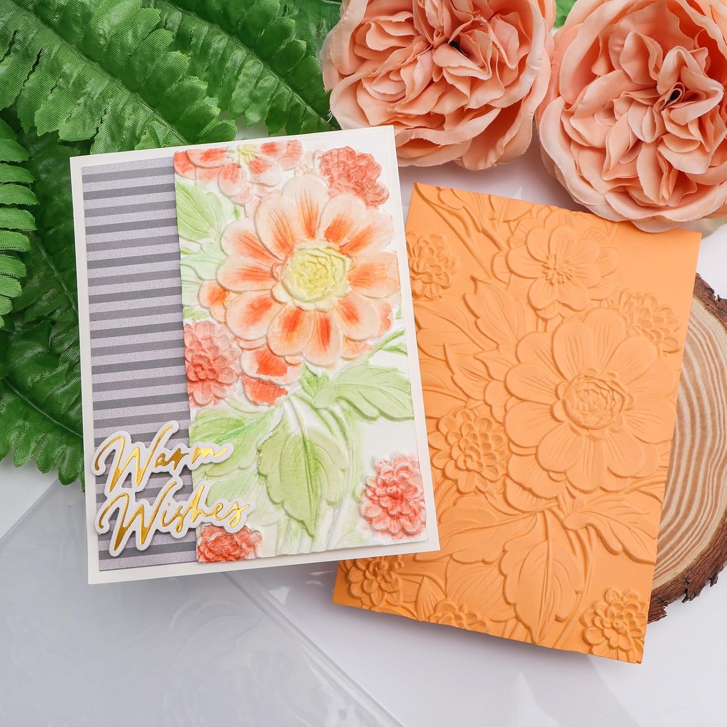 BAOFALI 3D Embossing Folder for Card Making Texture Fades Blossom Bloom Floral Plastic Embossing Folder Template for DIY Scrapbooking Paper Card Making Paper Card Embossing Stencil