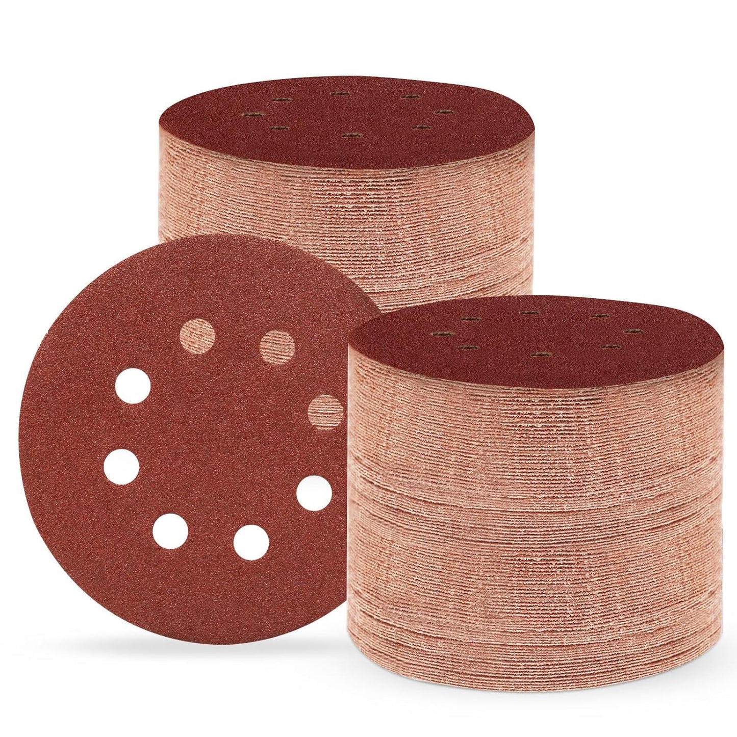 5 Inch 8 Hole Sanding Discs, 150 PCS 80 Grit Hook and Loop Sandpaper, Round Aluminum Oxide Sand Paper Discs for Random Orbital Sander