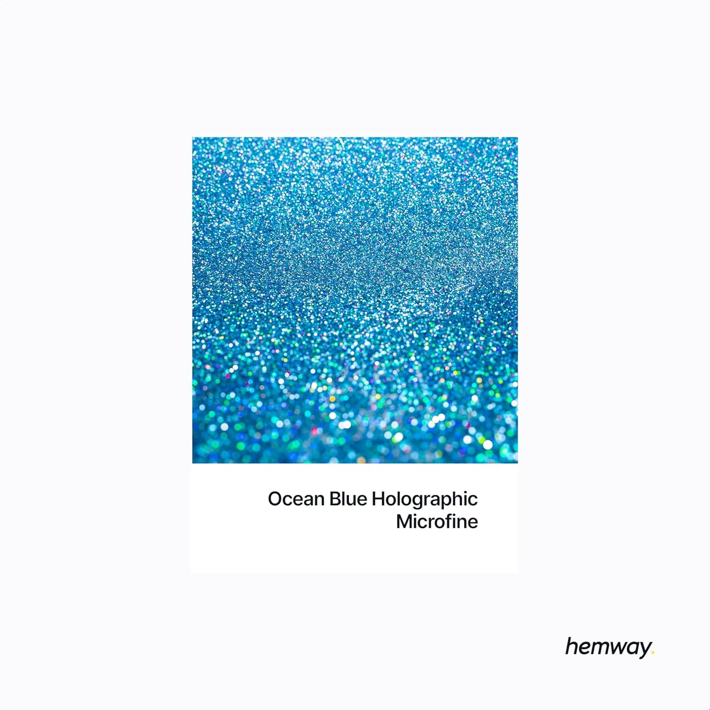 Hemway Polyurethane & Epoxy Resin Glitter 100g / 3.5oz Metallic Crystal Flake Additive for Flooring Jewelry Tumblers Glass Pigment - Microfine (1/256" 0.004" 0.1mm) - Ocean Blue Holographic