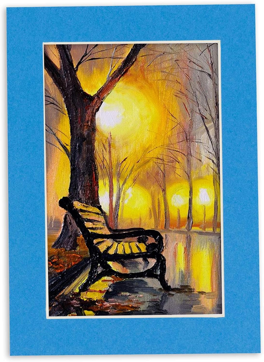 8.5x11 Mat Bevel Cut for 7x9 Photos - Acid Free Bay Blue Precut Matboard - For Pictures, Photos, Framing - 4-ply Thickness