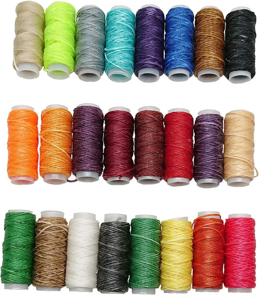 48 Colors Waxed Thread, Leather Sewing, Hand Stitching Thread for Hand Sewing Leather and Bookbinding, 13Yards Per Color