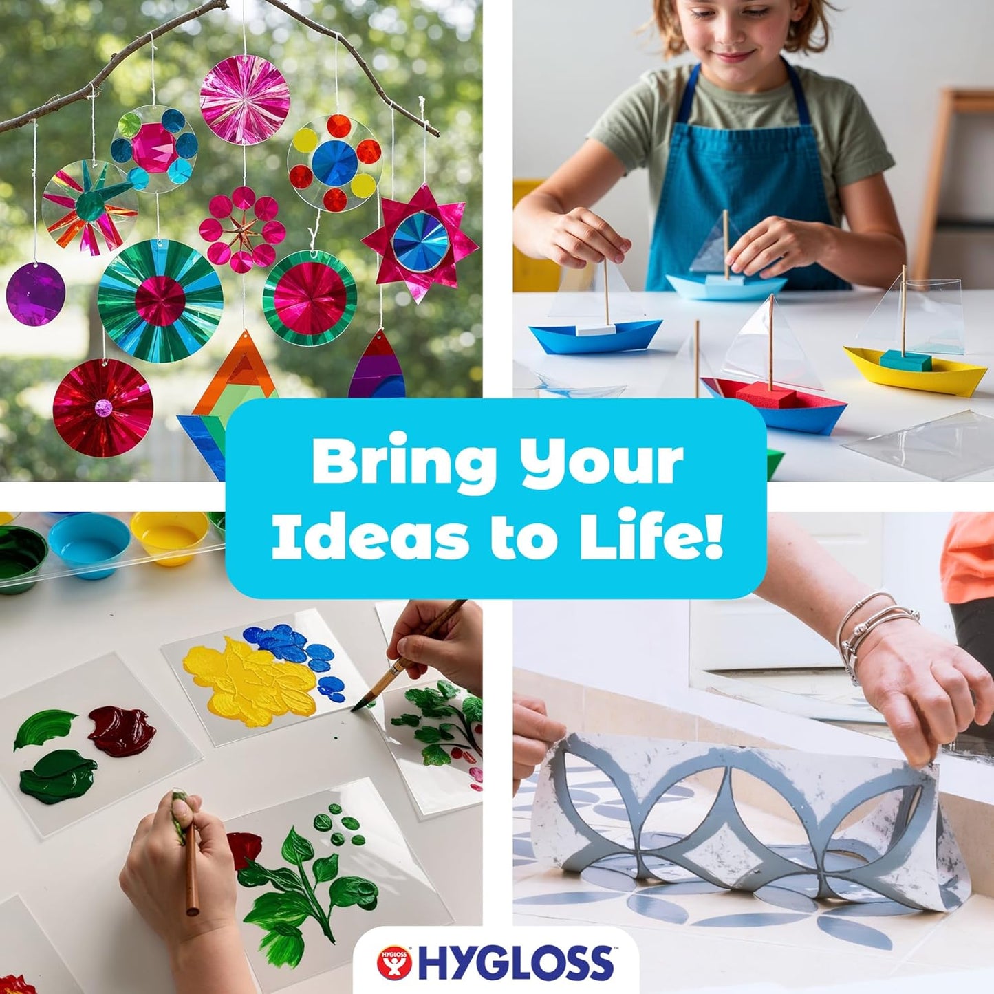 Hygloss 8.5" x 11" Acetate Paper - 7 Mil Clear Acetate Sheets for Crafts Projects, Classroom Stencil Sheets, Overhead Transparency Sheets for Projector, Clear Plastic Sheet (Not for Printers) 10 Pack