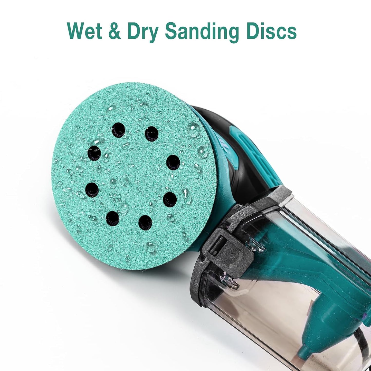5-Inch 8-Hole Wet Dry Sanding Discs 2000 Grit, Polyester Film Backed Heavy-Duty Hook and Loop Sandpaper for Random Orbital Sander, 50-Pack