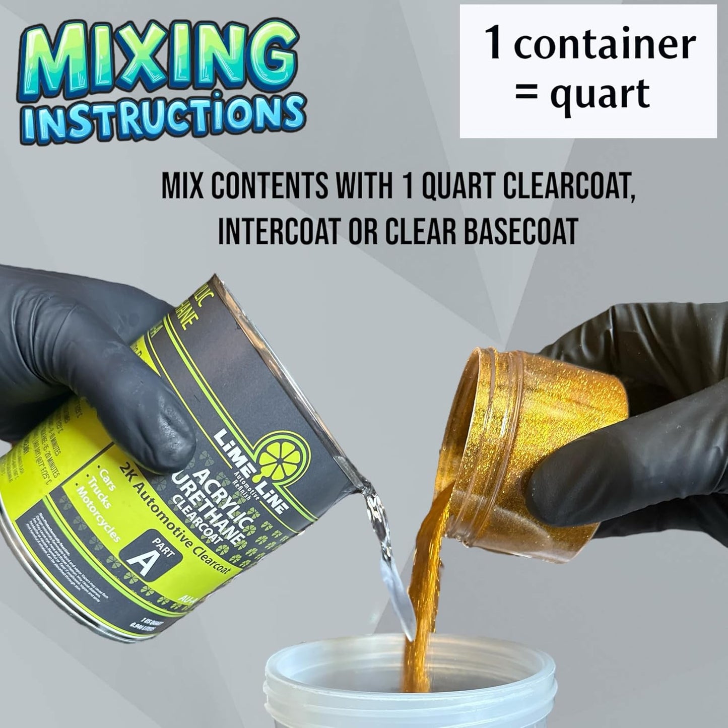 LiME LiNE Sprayable Metal Flake Paint Additive: Solvent Resistant Glitter for Automotive Custom Painting (Silver Iridescent.)