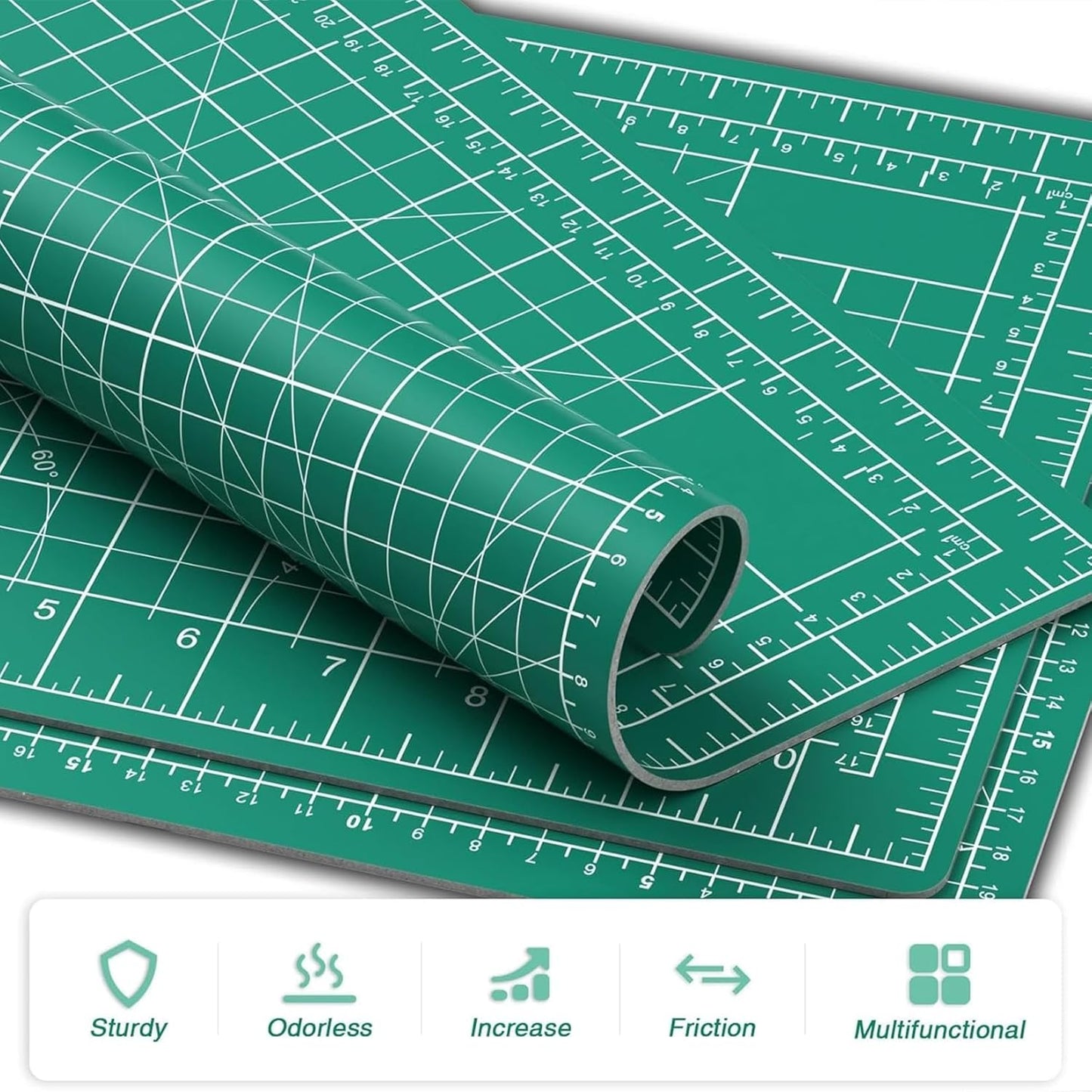 DIYSELF Cutting Mat 8in×6in, Self Healing Cutting Mat, A5 Rotary Cutting Mats for Crafts Sewing Hobby Fabric Project, 5-Ply Craft Cutting Board Double Sided, Craft Mat for Quilting