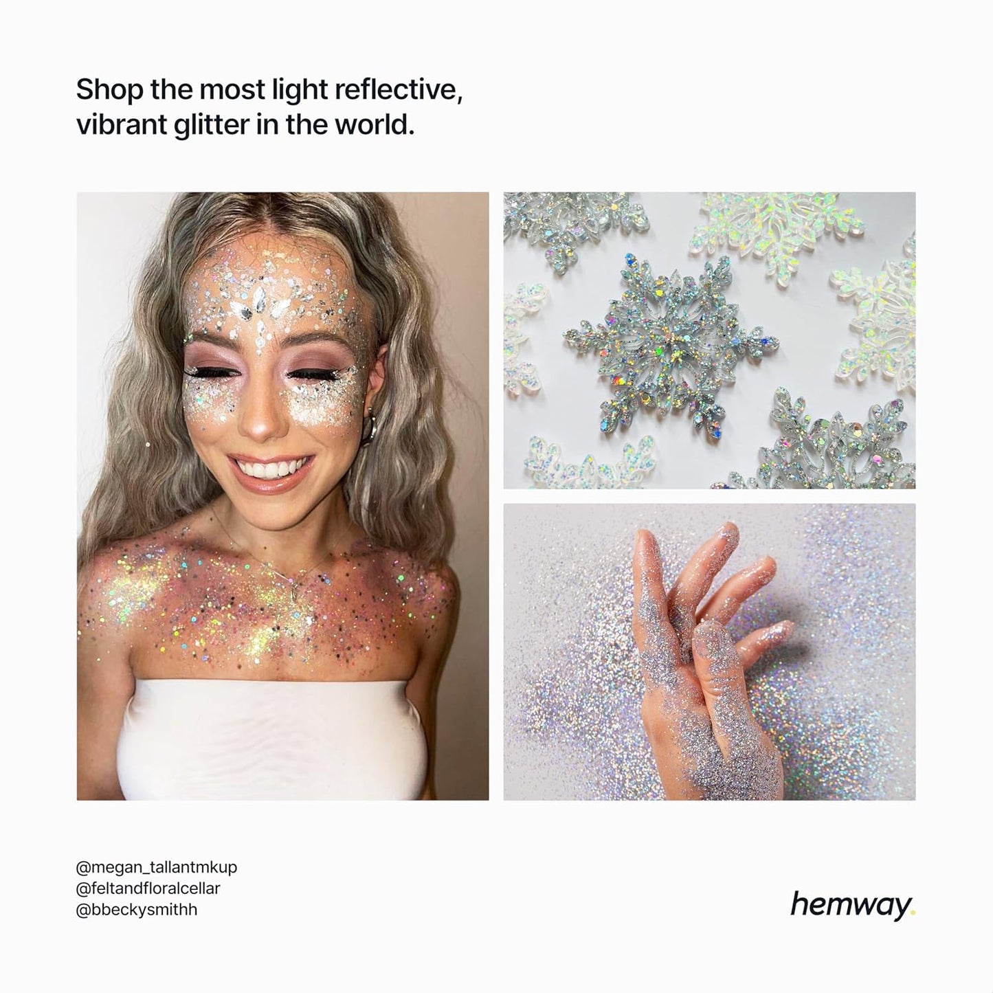 Hemway Polyurethane & Epoxy Resin Glitter 100g / 3.5oz Metallic Crystal Flake Additive for Flooring Jewelry Tumblers Glass Pigment - Extra Chunky (1/24" 0.040" 1mm) - Silver