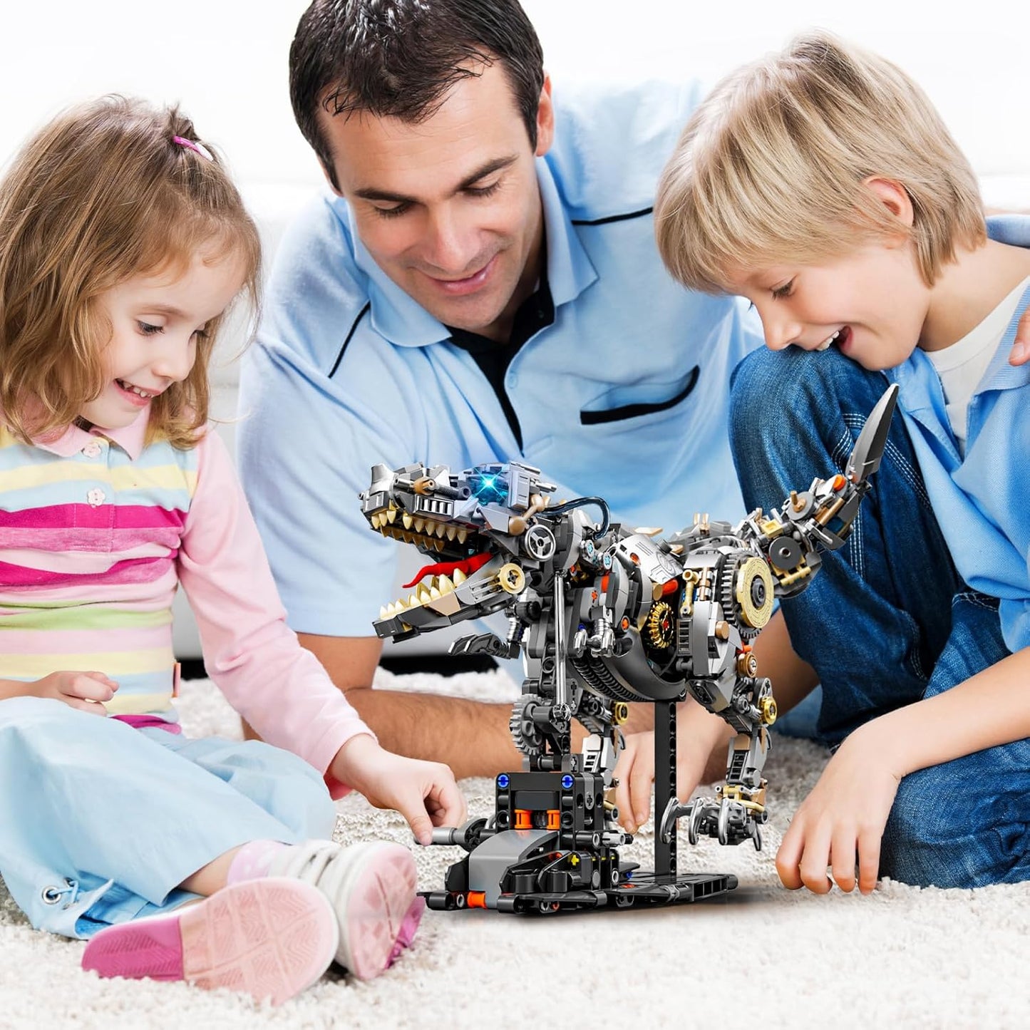 Mechanical Tyrannosaurus Rex Building Set with Light, Dinosaur Building Blocks Toy for Adults, Movable Dinosaur Animal with Display Stand, STEM Gift for Girls Boys Teens Age 12+ (1268 PCS)