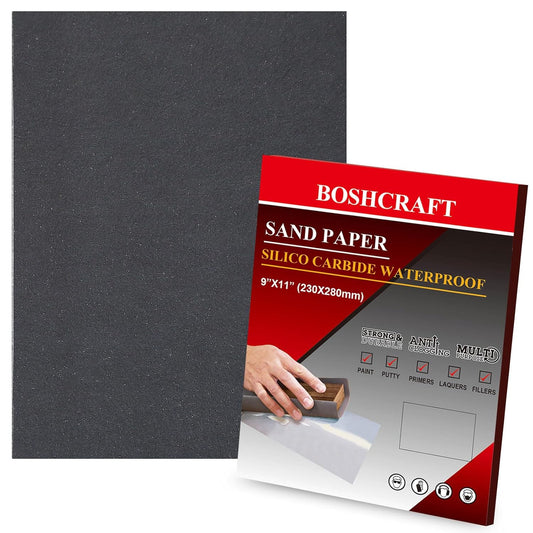 1500 Grit Sand Paper, 12Pcs Wet or Dry Sandpaper Assortment Sandpaper for Wood Metal Furniture Hand Sander Sand Paper Set Sandpaper Sheets Cut for Use 9" x 11"/12 Sheets