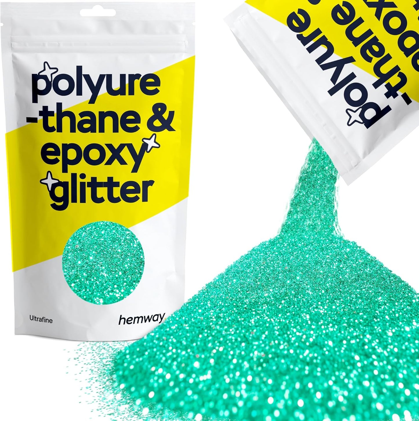 Hemway Polyurethane & Epoxy Resin Glitter for Arts, Crafts, Tumblers, Flooring, Woodwork, Decorating and Resin Projects 100g - Turquoise Blue