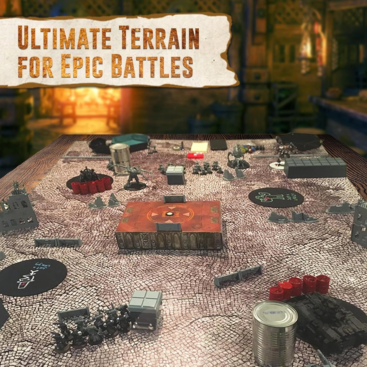 Battle Game Mat for DND - [48" x 72"] Wargaming Tabletop Map - Gaming Board for Warhammer 40k, Dungeons and Dragons, Wargame RPG - Vinyl Gaming Grass Terrain