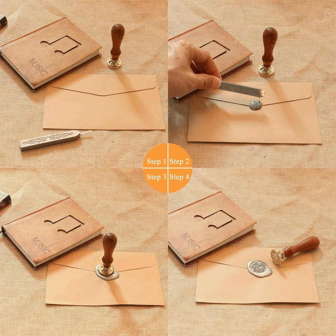 Yoption 12 Pcs Sealing Wax Sticks with Wicks, Antique Wine Red Dark Gold Totem Fire Manuscript Seal Wax for Wax Seal Stamp
