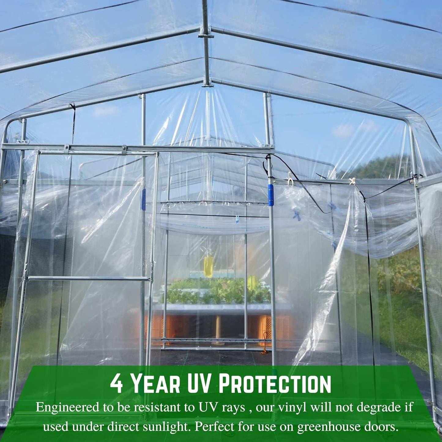 Farm Plastic Supply - Clear Vinyl Sheeting - 15 Mil - (4'6" x 100') - Vinyl Plastic Sheeting, Clear Vinyl Sheet for Storm Windows, Covering, Protection, Tablecloth Protector