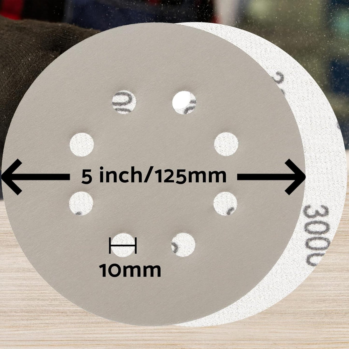 5 inch Wet Dry Sanding Discs Hook & Loop 54 pcs, 80 120 180 220 400 600 1000 2000 3000 Grit Silicon Carbide Orbital Sander Sandpaper Assortment with Tack Cloth, Automotive Wood Metal S&F STEAD & FAST