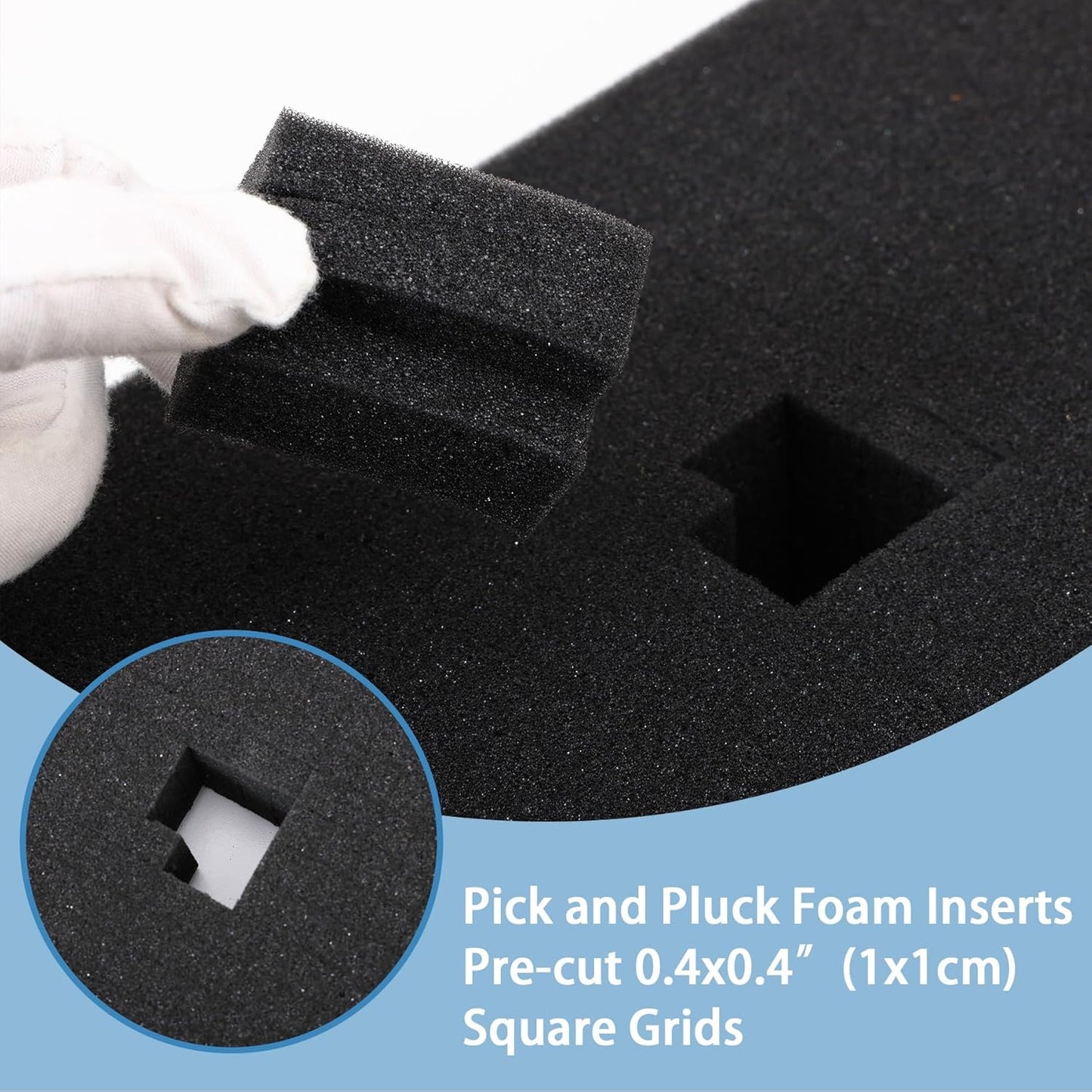 Coengwui Pick and Pluck Foam Inserts, Pre-cubed Pick Apart Sheets for Crafts Toolbox Game Box Camera Cases Drawer Storage (4Pcs 12 x 12 x 2 Inch)