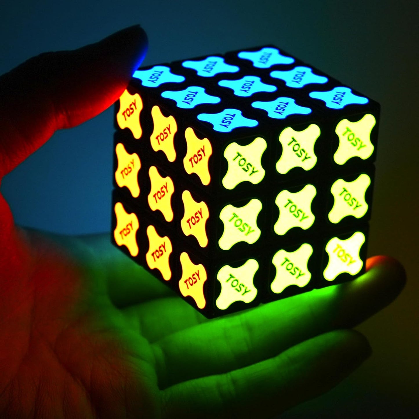 TOSY Magnet Cube 3x3 - 240 Magnets, 30 Blocks, 7 in 1: Puzzle Cube Game, Creative Building Blocks, Transformable Fidget Spinner, Infinity Cube, Magnet Tiles, UV Flashlight, Glowing STEM Toy, 2-Pack