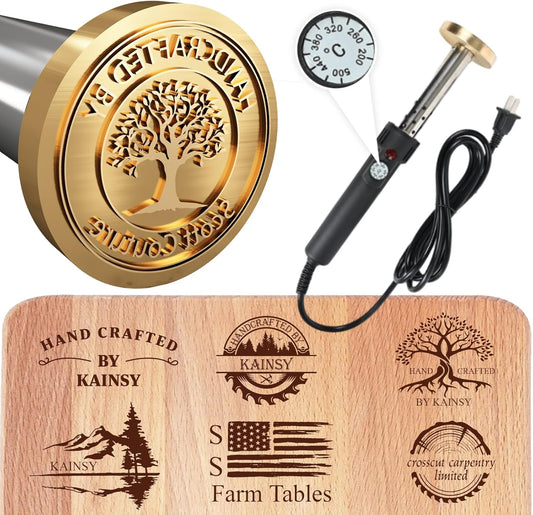 Custom Electric Branding Iron for Wood, Adjustable Temperature Wood Branding irons Personalized Wood Burning Letter Stamp for Leather Woodworking Tool, Handcraft & Wedding Gifts(1.5Inches)