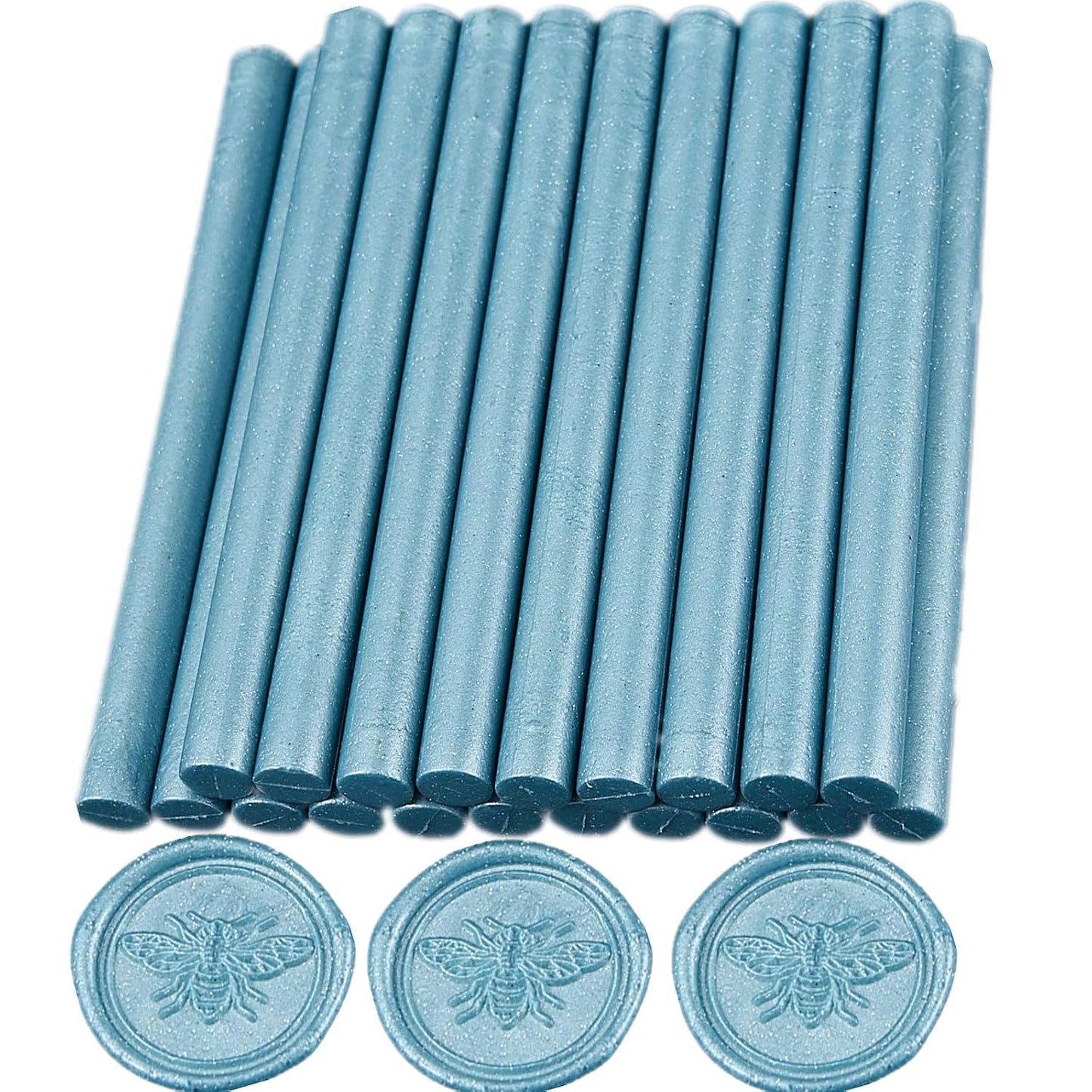 Wax Seal Sticks Blue, ONWINPOR 20pcs Glue Gun Wax Sealing Sticks for Wax Seal Stamp, Mini Sealing Wax Sticks Suit for 0.28''Glue Gun (Blue)