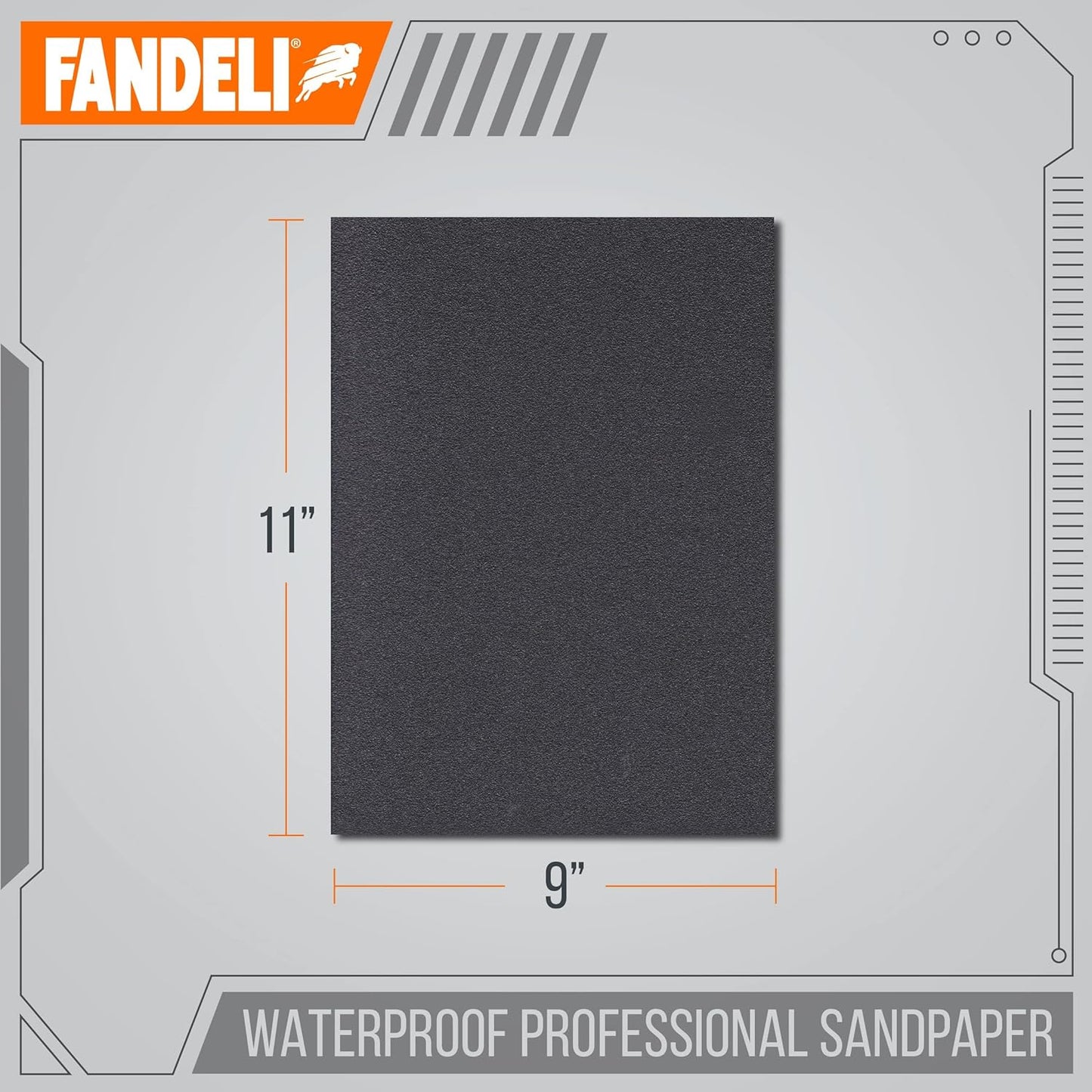 Fandeli | Waterproof Sandpaper | 2000 Grit | 25 Sheets 9'' x 11'' | For Car Polishing, Wooden Furniture Sanding and Metal Sanding | Water Resistant