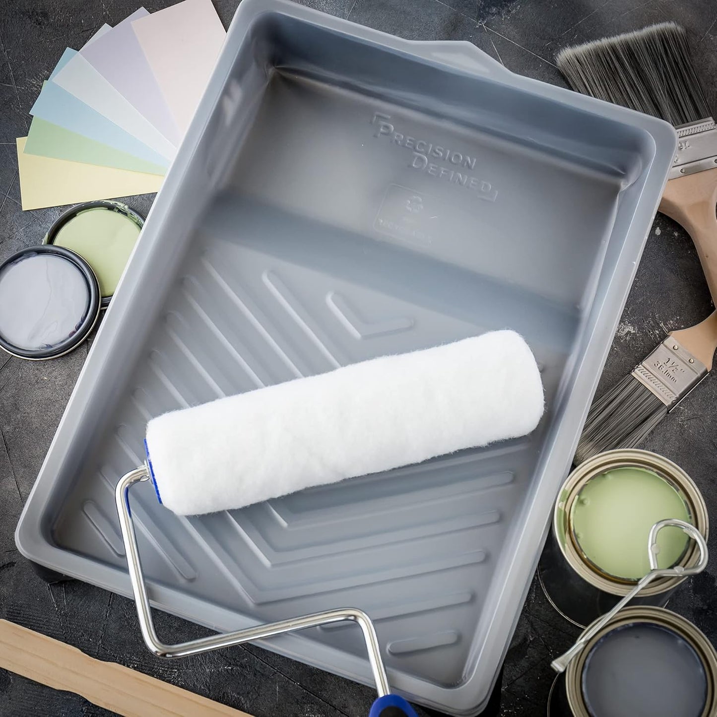 Precision Defined Paint Trays, Paint Roller Trays Liner, Plastic Paint Pan for Roller Brushes, Painting Tray for Painting with Deep Paint Pocket (Paint Tray Liner (10-Pack), 9-inch)