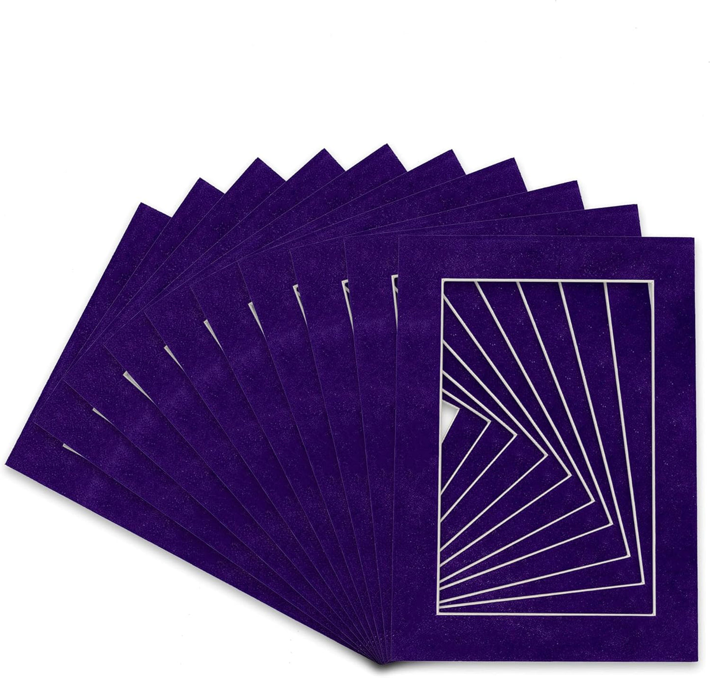 Pack of 25 Acid Free 11x14 Mats Bevel Cut for 8.5x11 Photos - Purple Crocus Suede Precut Matboards For Pictures, Photos, Framing - 4-ply Thickness