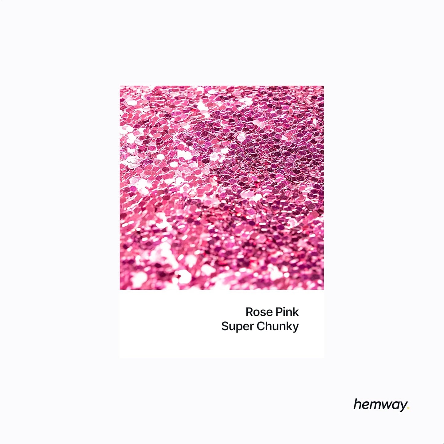 Hemway Glitter for Resin 100g Rose Pink Metallic Crystals for Epoxy Craft Super Chunky Flakes Tumblers Wax Melt