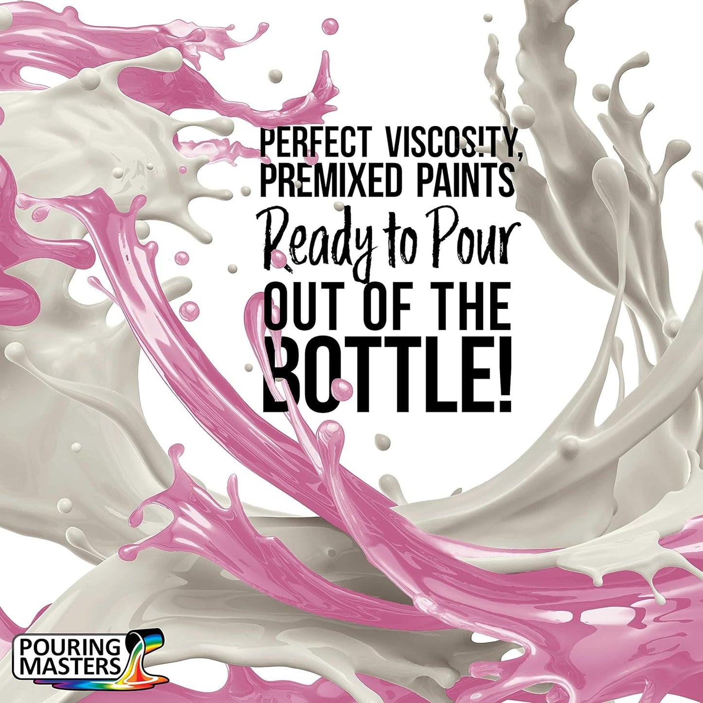 POURING MASTERS Bubble Gum Pink Acrylic Ready to Pour Pouring Paint - Premium 8-Ounce Pre-Mixed Water-Based - for Canvas, Wood, Paper, Crafts, Tile, Rocks and More