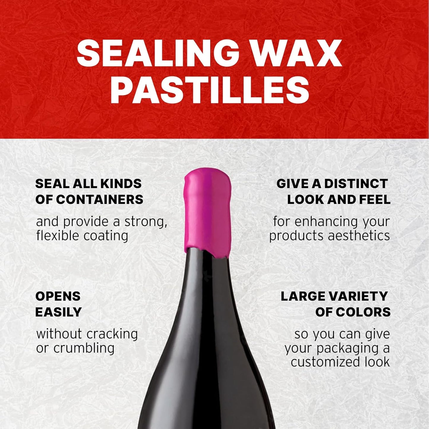 Blended Waxes, Inc. Bottle Sealing Wax, Pastille Wax Seal Beads For Wine, Beer, and Liquor Bottle Sealing, Seals Between 25-30 Bottles, 1 lb, Pink Flamingo
