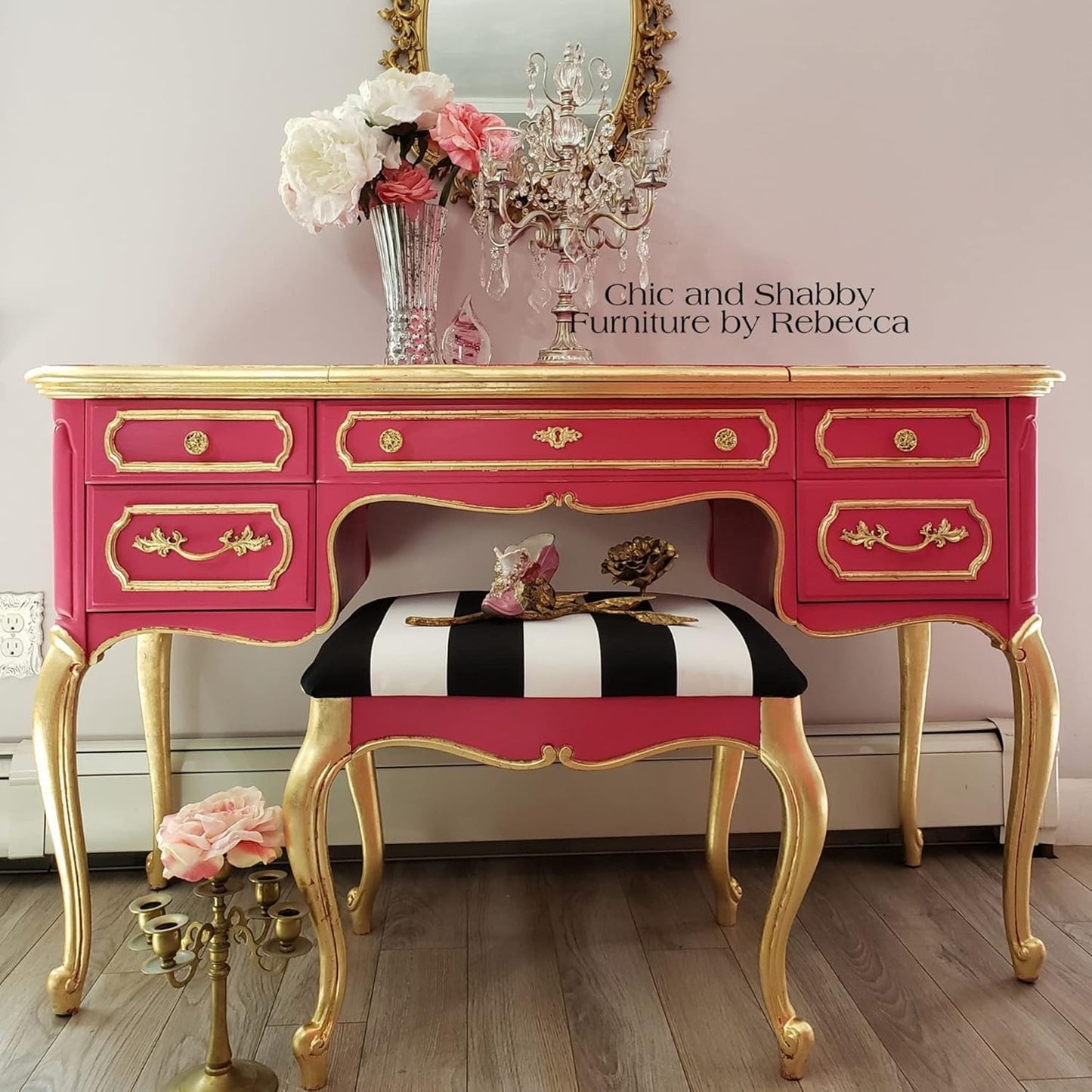 Dixie Belle Paint Company Chalk Finish Furniture Paint - Peony (4oz) - Matte Hot Pink Chic Chalk Mineral DIY Furniture Paint