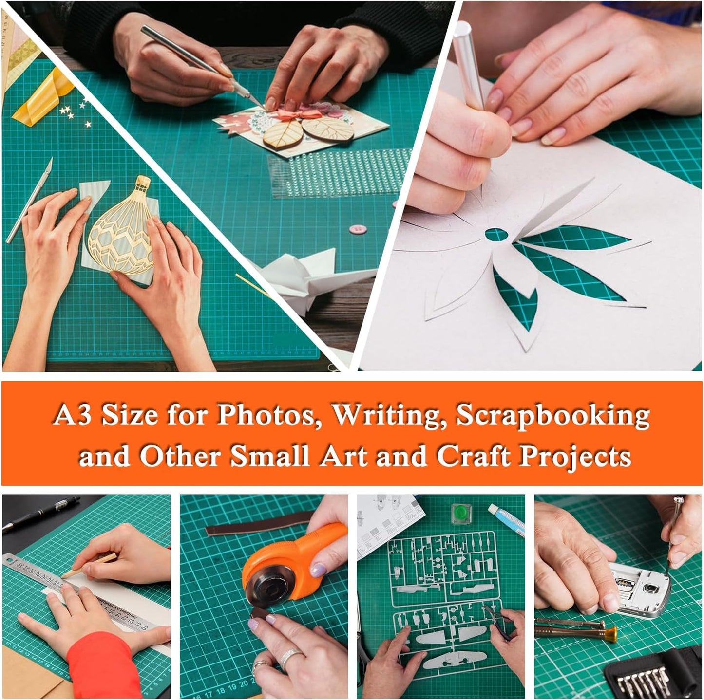 2 Pack Self Healing Sewing Mat, JIARON 12'' x 18'' Cutting Mats for Crafts, Double Sided 5 Layers Craft Cutting Mat for Sewing, Crafts, Scrapbooking Mat.