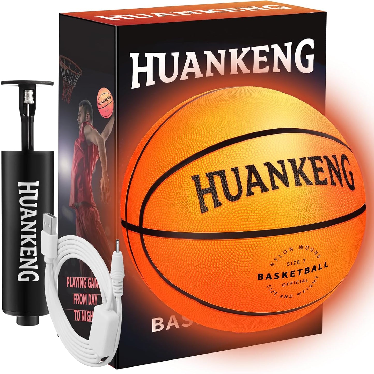 Upgrade Rechargeable Glow in The Dark Ball Toys Birthday Gifts for 6 7 8 9 10 11 12 13 14 15 Year Old Boys, Sports and Outdoors Light Up Ball Games for Teen, Kids Boys Toy Stuff Ages 6-15