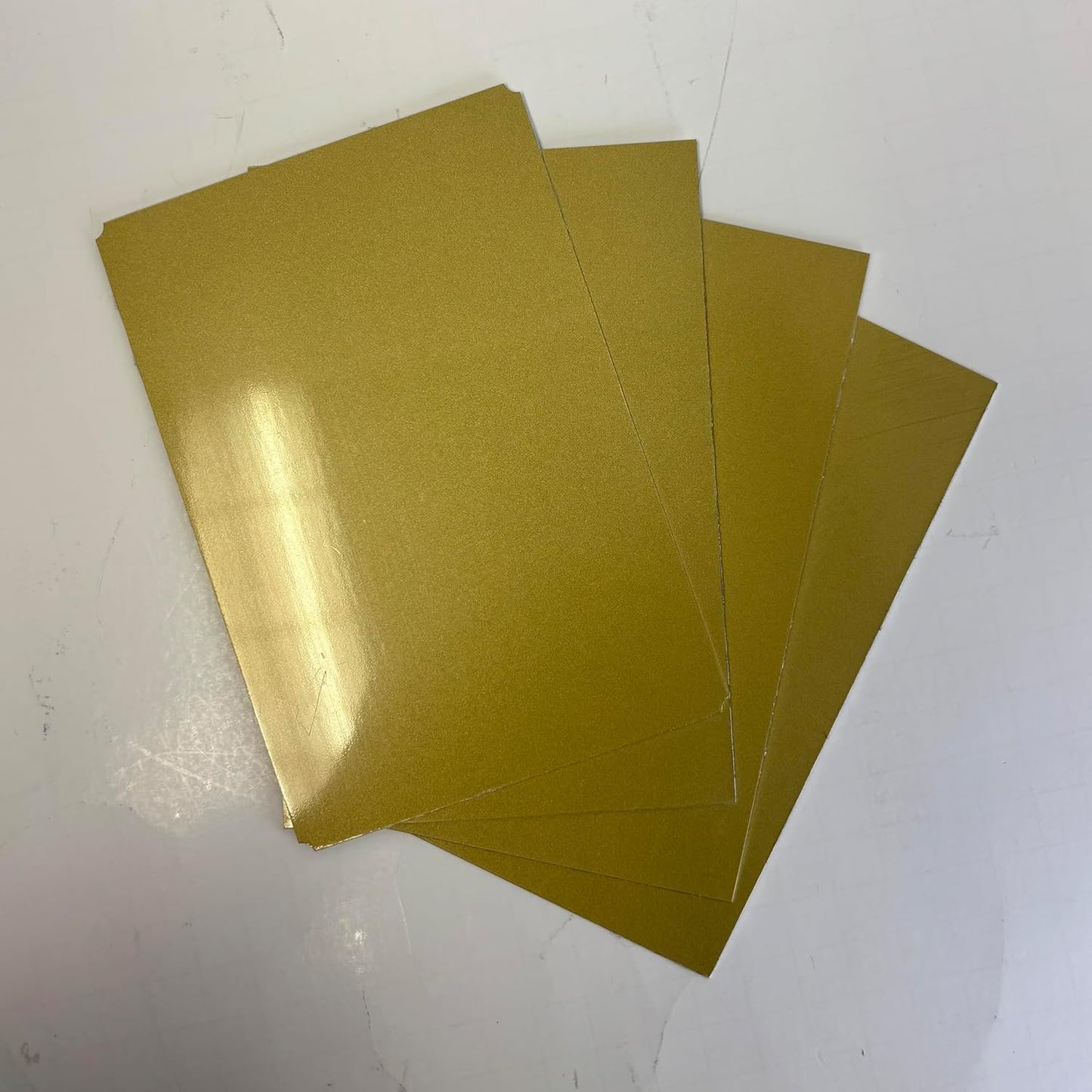 Blank Metal Plates for Laser Engraving - 4 Pack | Aluminum Sheets 0.020" Thick | CO2, Diode, Fiber Laser Compatible | Multiple Sizes & Colors (Gold (engraves black), 2x8.25 inch)