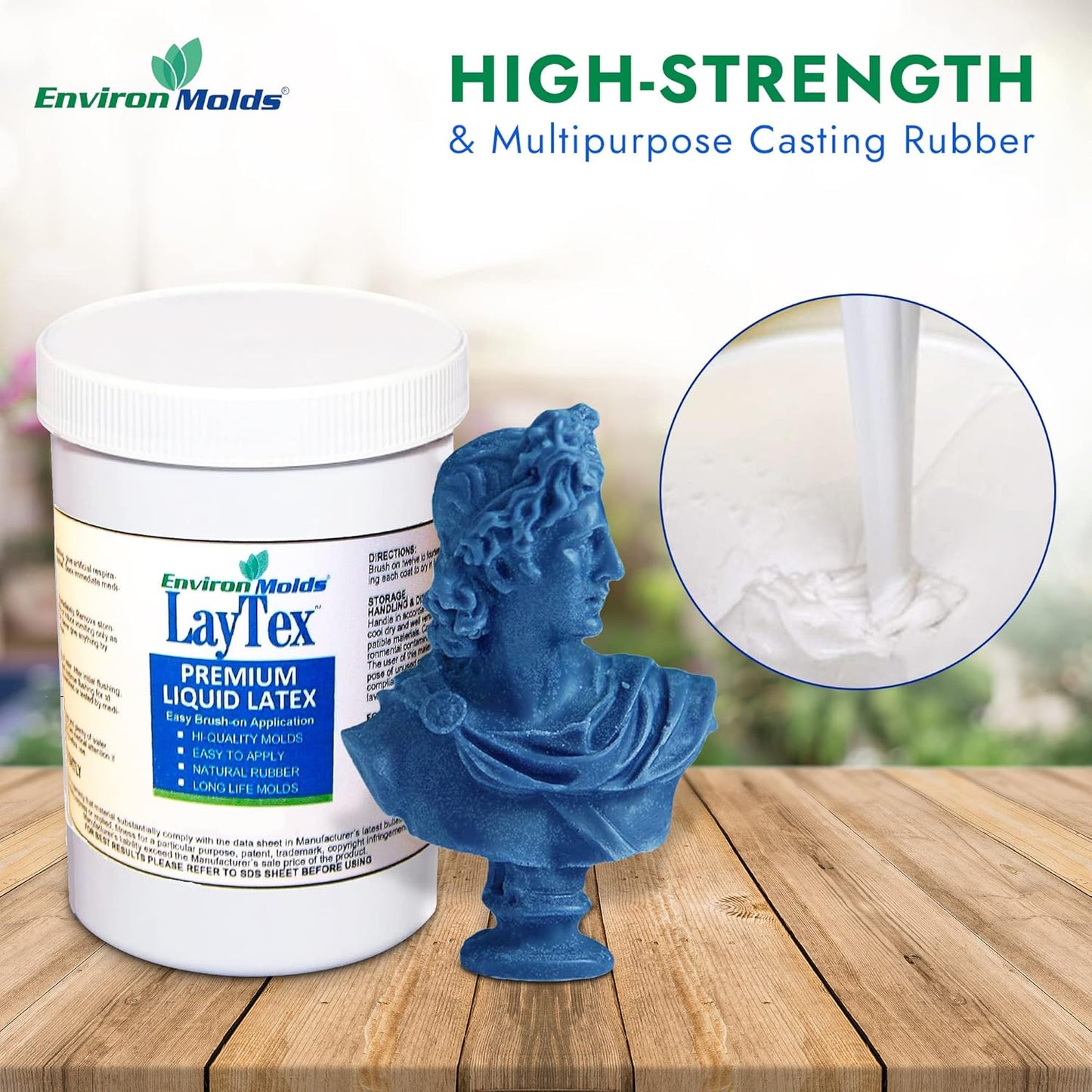 EnvironMolds Liquid Latex Mold Making Rubber, 16 oz. - Quality, Flexible, Detailed Reproductions - Easy Brush or Spray Application
