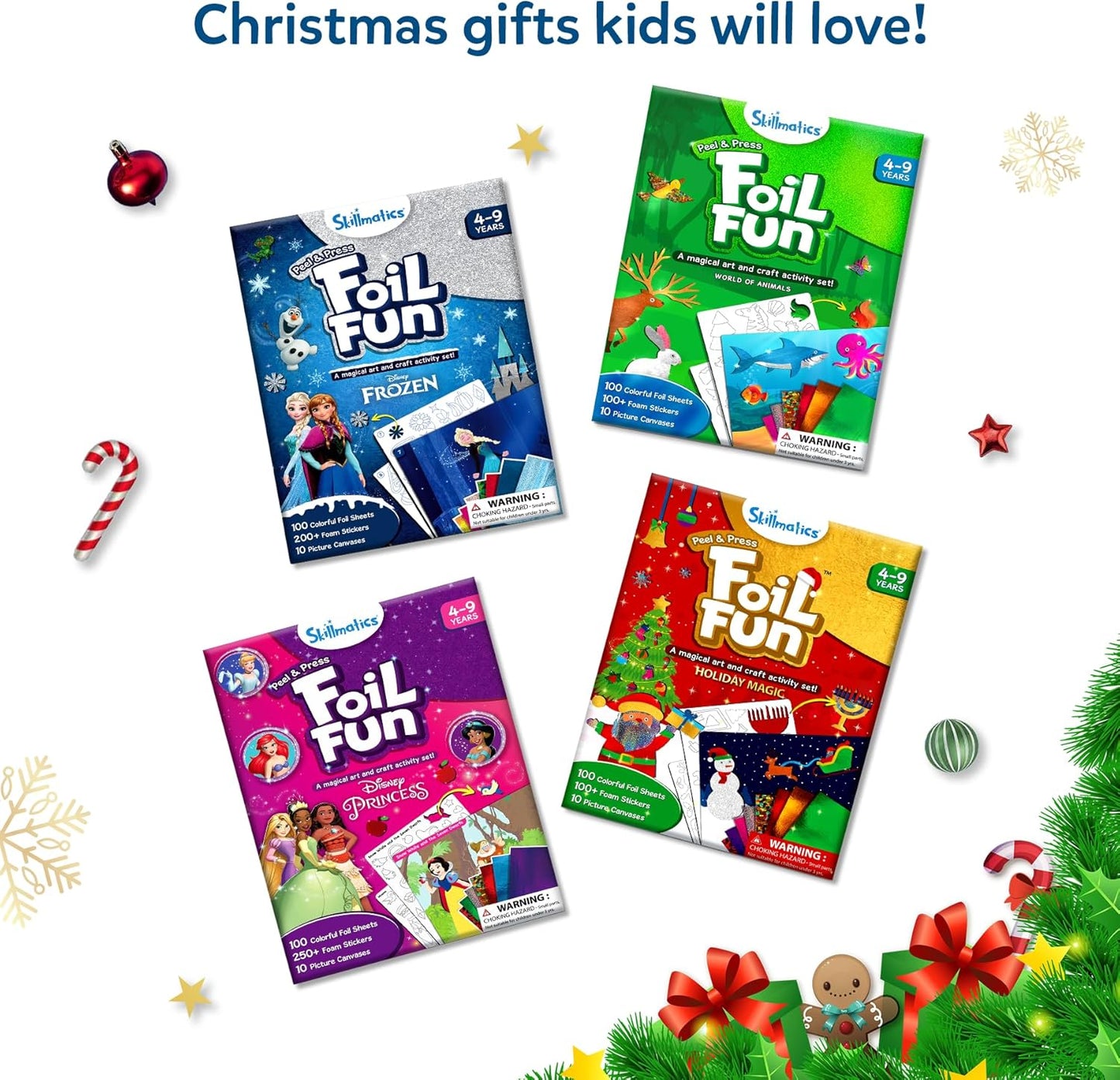 Skillmatics Foil Fun - Disney Frozen, Mess-Free Art, Craft Kits & Supplies, DIY Creative Activity, Travel Toys, Christmas Gifts for Fans of Elsa, Anna, Olaff, Girls, Boys, Ages 4, 5, 6, 7, 8, 9