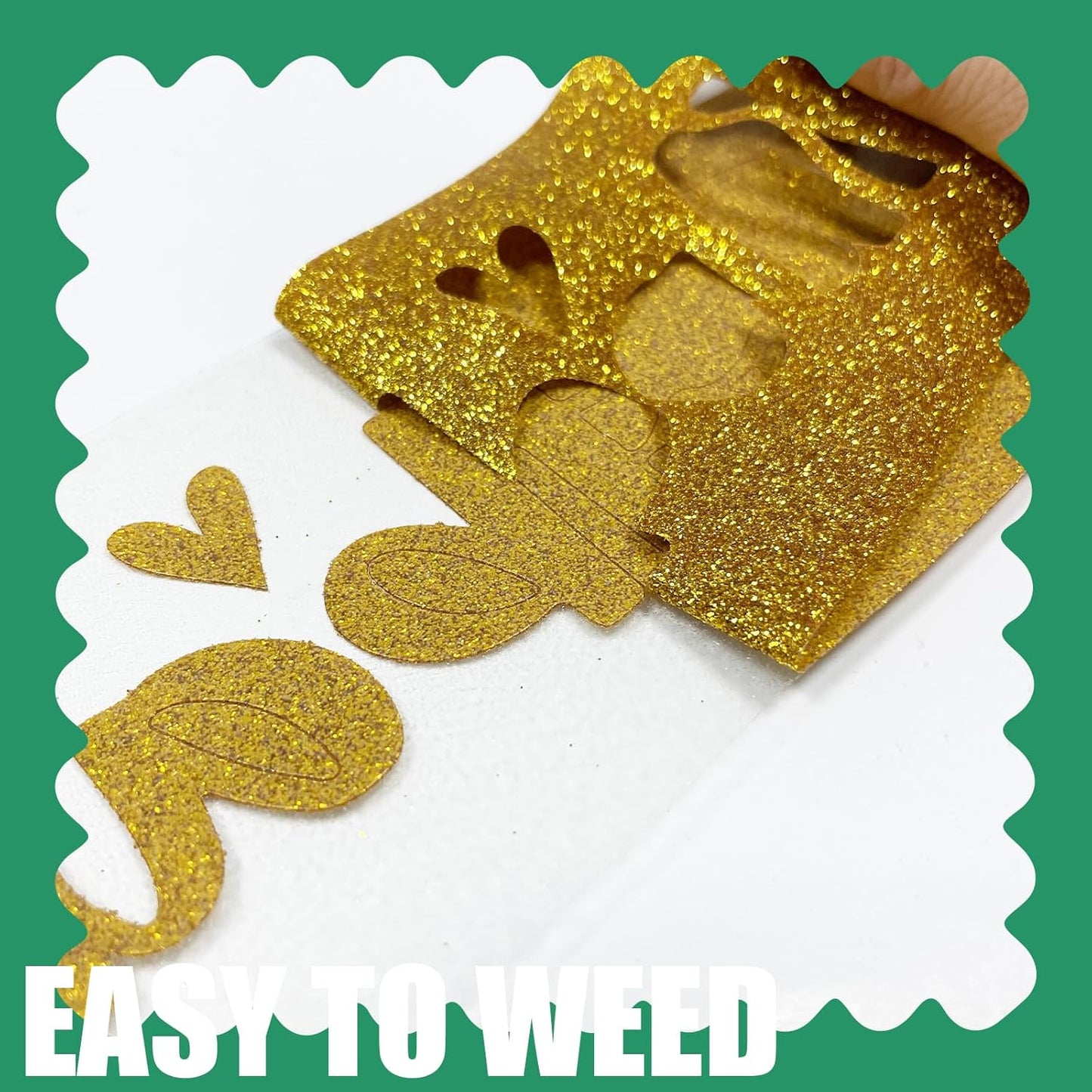 Golden Glitter HTV Heat Transfer Vinyl, 12" x 5ft lron on Vinyl, for T-Shirt Ironing, Vinyl HTV Easy to Cut and Weed, The Best Choice for DIY Creativity. (Golden, 12" x5ft)