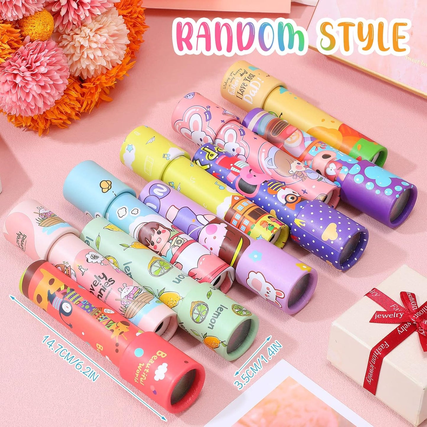 Chivao 30 Pcs Classic Kaleidoscopes Kids Vintage Toys, Return Gifts for Kids Birthday Mini Kaleidoscope Kit for School Classroom Prizes, Stock Stuffers Bag Fillers, Random Colors(Elegant Style)