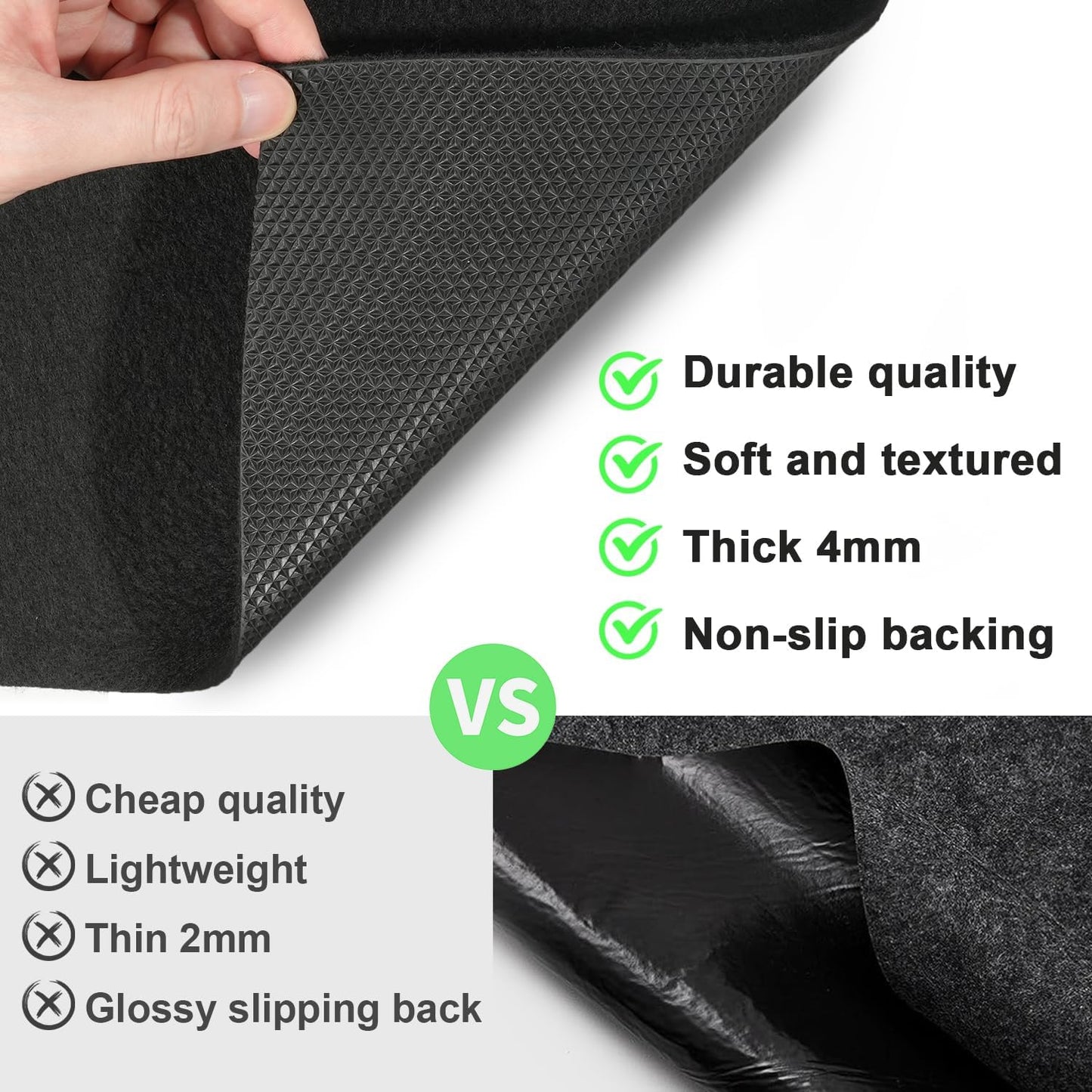 Golener Oil Spill Mat - Garage Floor Mat, Absorbent Oil Pad, Premium Maintenance Mat, Waterproof, Contain Liquid, Protect Garage Surface from Spill & Stain, Reusable, Washable, Durable, Black, 48”x96”