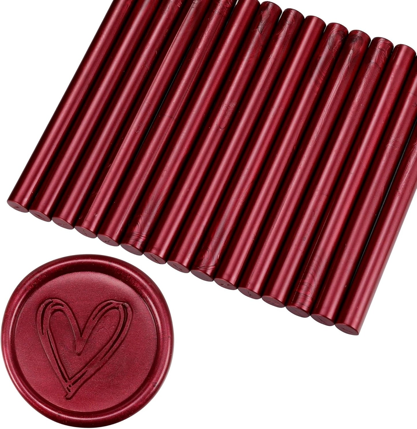 Yoption 15 Pieces Burgundy Glue Gun Sealing Wax Sticks for Wax Seal Stamp, Great for Wedding Invitations, Envelopes, Cards, Christmas Gift Ideas, Wine Packages