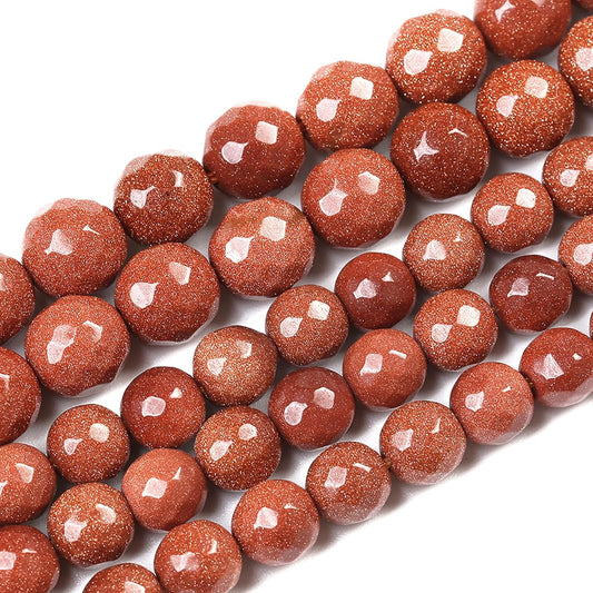 36pcs 10mm Natural Gold Sandstone Beads Faceted Stone Energy Healing Beads for Jewelry MakingDIY Bracelet Necklace Accessories 15" (10mm, Faceted Gold Sandstone)