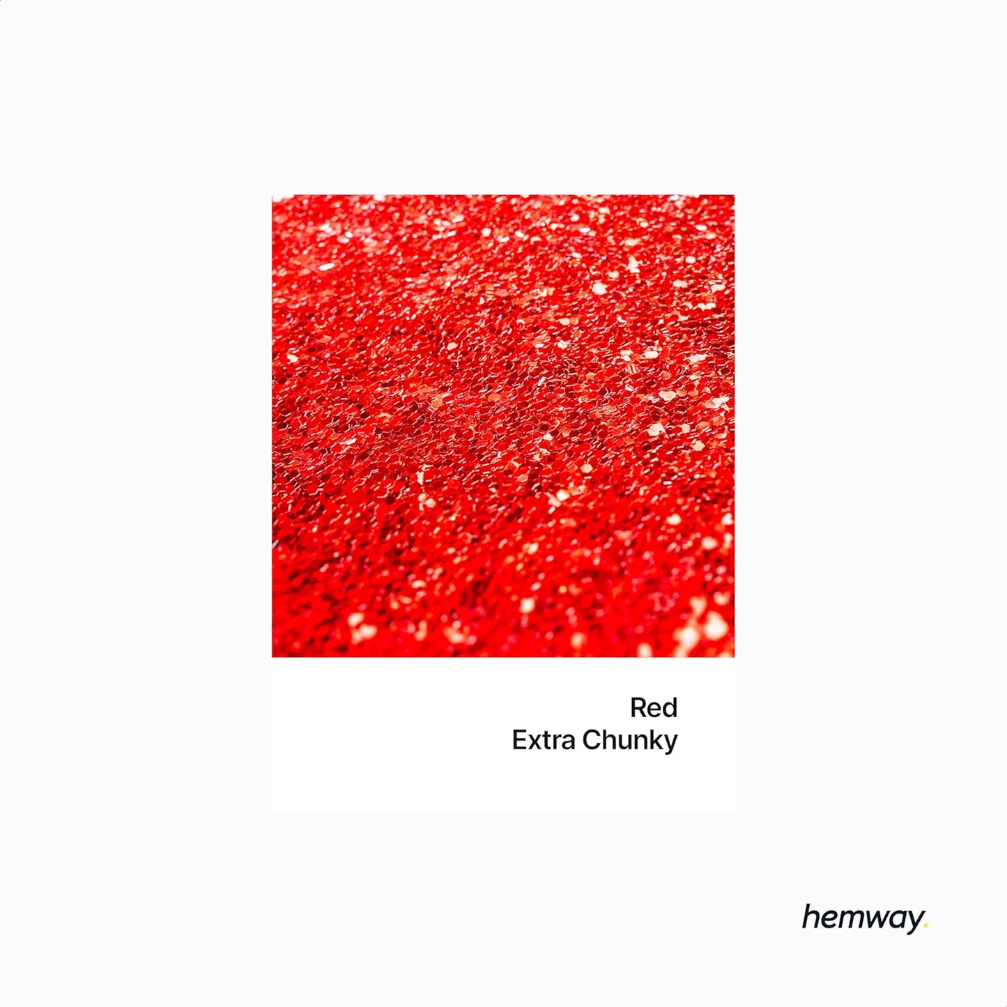 Hemway Polyurethane & Epoxy Resin Glitter 100g / 3.5oz Metallic Crystal Flake Additive for Flooring Jewelry Tumblers Glass Pigment - Extra Chunky (1/24" 0.040" 1mm) - Red