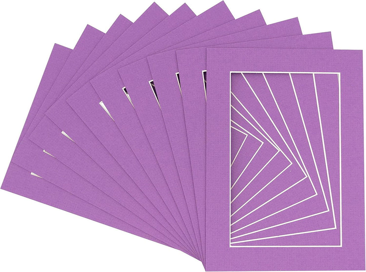 6x8 Mat for 8x10 Frame - Precut Mat Board Acid-Free Dark Purple 6x8 Photo Matte Made to Fit a 8x10 Picture Frame, Premium Matboard for Family Photos, Show Kits, Art, Picture Framing, Pack of 10 Mats