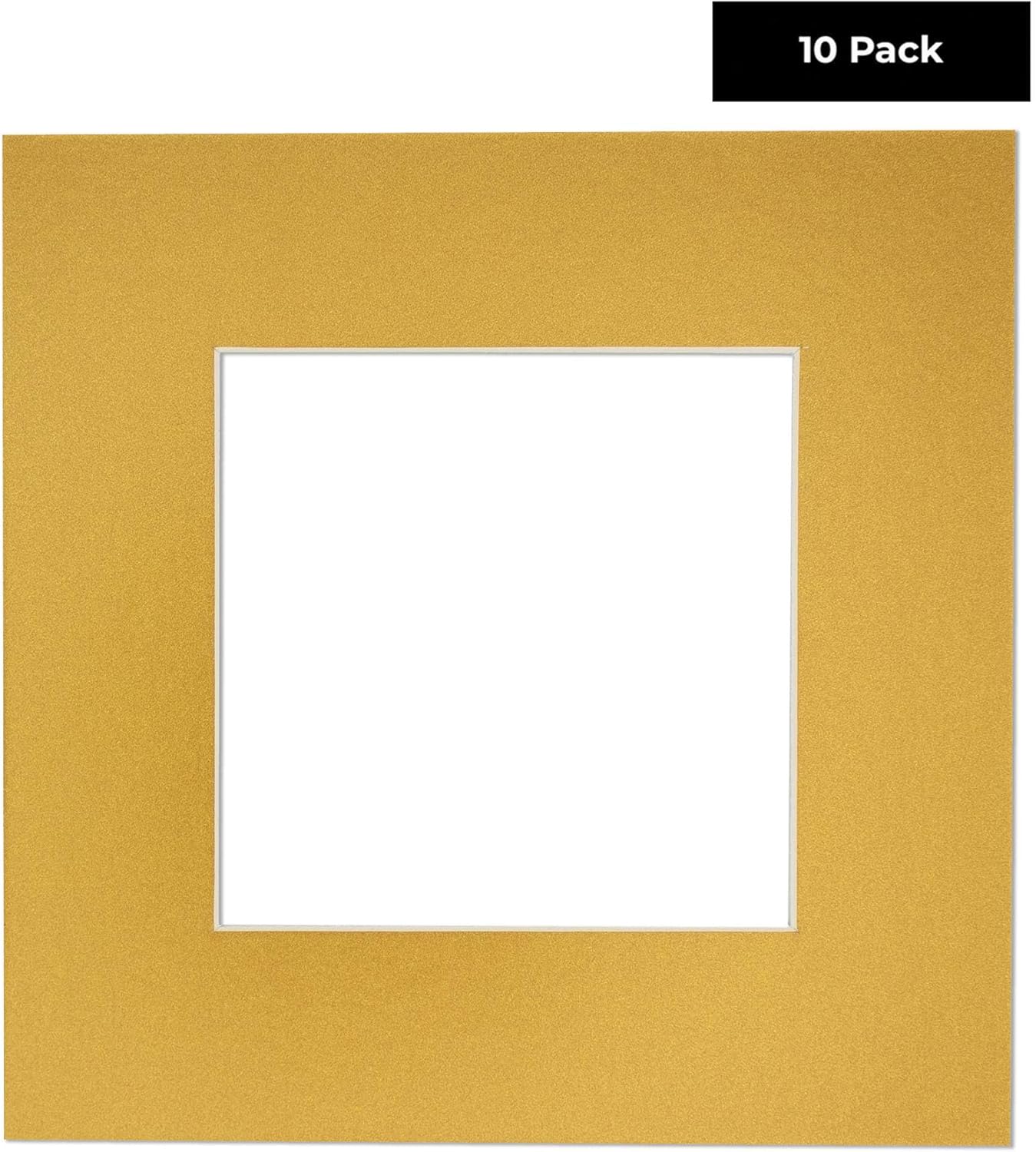 6x8 Mat for 8x10 Frame - Precut Mat Board Acid-Free Show Kit with Backing Board, and Clear Bags Metallic Gold 6x8 Photo Matte Made to Fit a 8x10 Picture Frame Matboard for Framing, Pack of 10 Mats