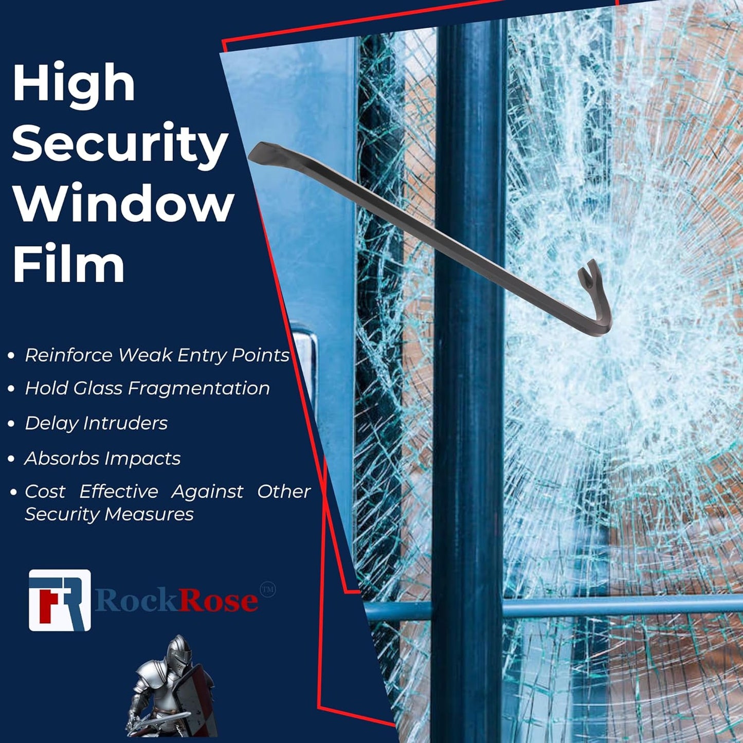 UV 99% Security and Safety 4 Mil Clear Window Film Shatterproof Anti Shatter Tempered Glass Film for Home and Office Windows (Clear, 24 in x 15 FT)